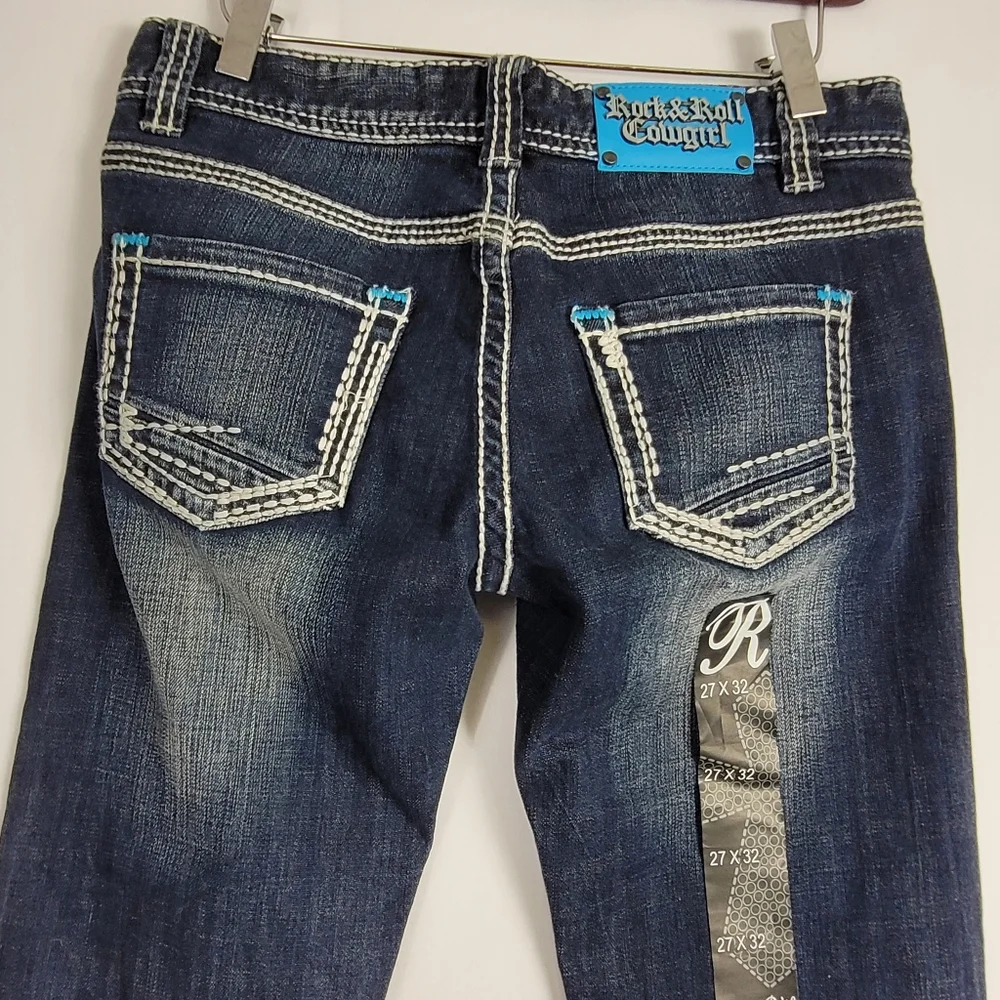 Nwt Rock And Roll Cowgirl Low Rise Bootcut Jeans Size 27 × 32